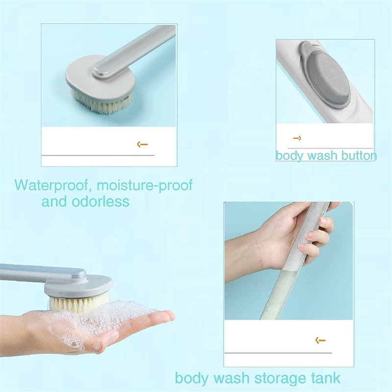 Dual-purpose Shower Brush Multifunctional Detachable Bath Brush Back Body Bath Shower Sponge Scrubber Brushes With Handle Massager Bathroom Brush Gadgets - Image 6