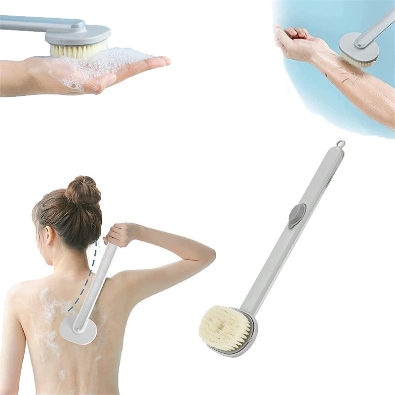 Dual-purpose Shower Brush Multifunctional Detachable Bath Brush Back Body Bath Shower Sponge Scrubber Brushes With Handle Massager Bathroom Brush Gadgets - Image 3