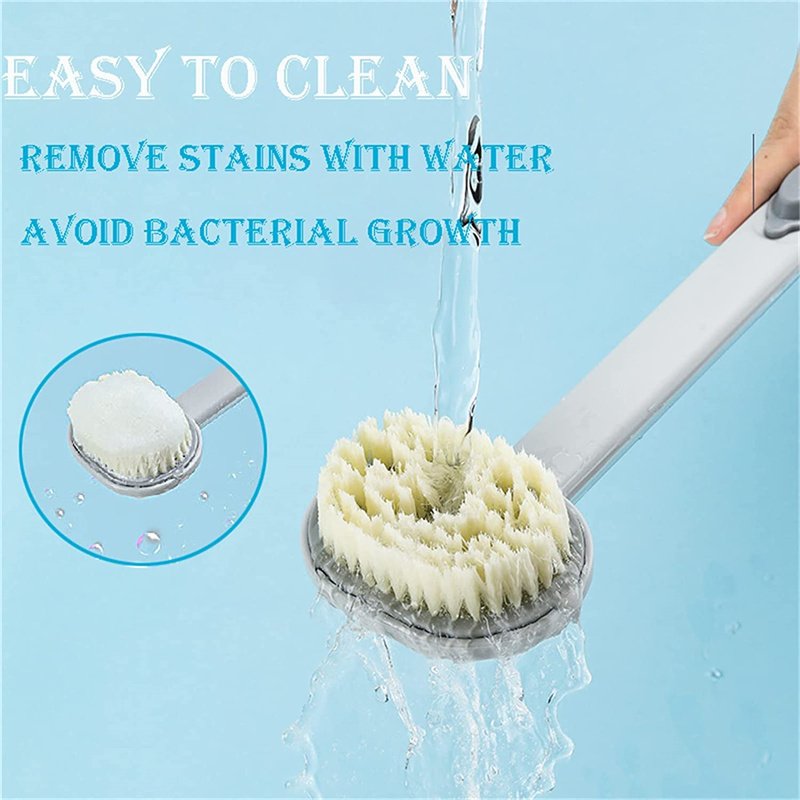 Dual-purpose Shower Brush Multifunctional Detachable Bath Brush Back Body Bath Shower Sponge Scrubber Brushes With Handle Massager Bathroom Brush Gadgets - Image 5