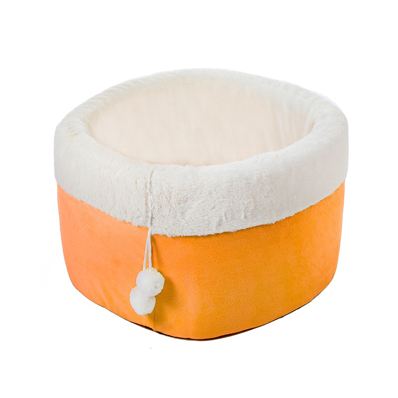 Winter Warm Plush Small Printed Cat Bed Pet Nest