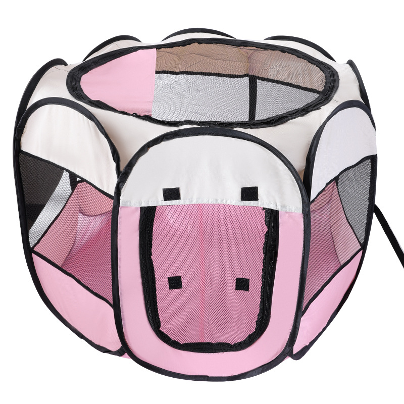 Pet Octagonal Cage Octagonal Enclosure Cat Maternity Room 600D Oxford Cloth Washable Scratch-Resistant Dog Maternity Room Pet Supplies