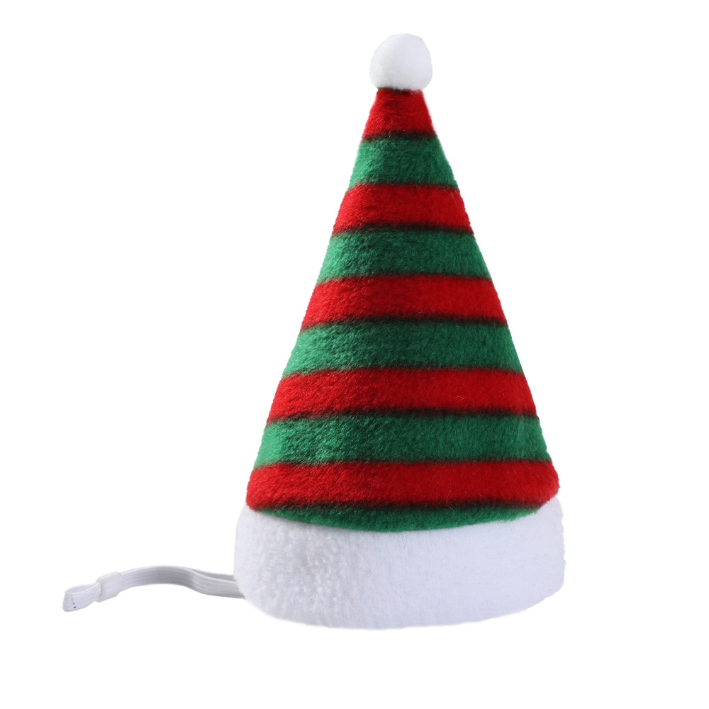 Multicolor Pet Christmas Hat Stripes - Image 2
