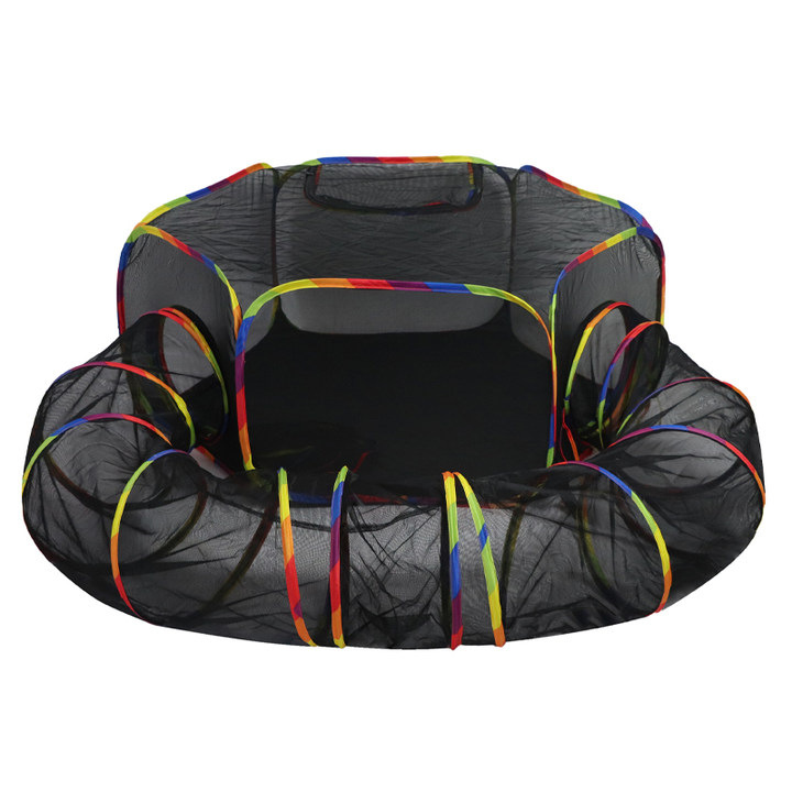 Outdoor Cat Tunnel Portable Catio 2 In 1 Cat Tent & Play Tunnel  Large Collapsible Cat Enclosure With Breathable Mesh Offers Full Visibility, Folds Compact For Travel, Fits Cats & Small Pets