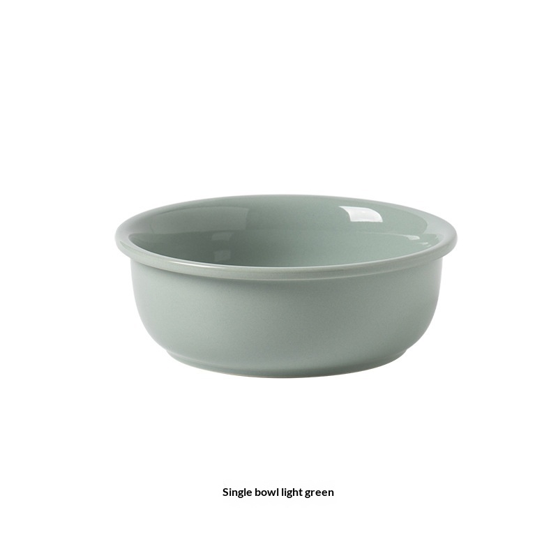 Portable Household Ceramic Pet Bowl With Beveled Edge