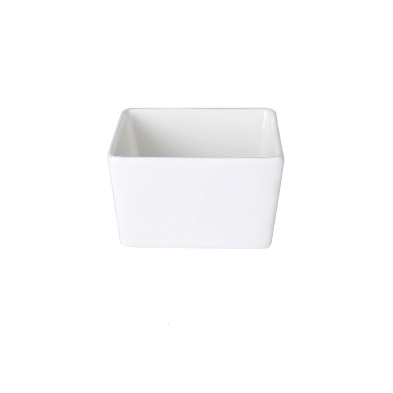 Ceramic pet rice bowl with bamboo frame