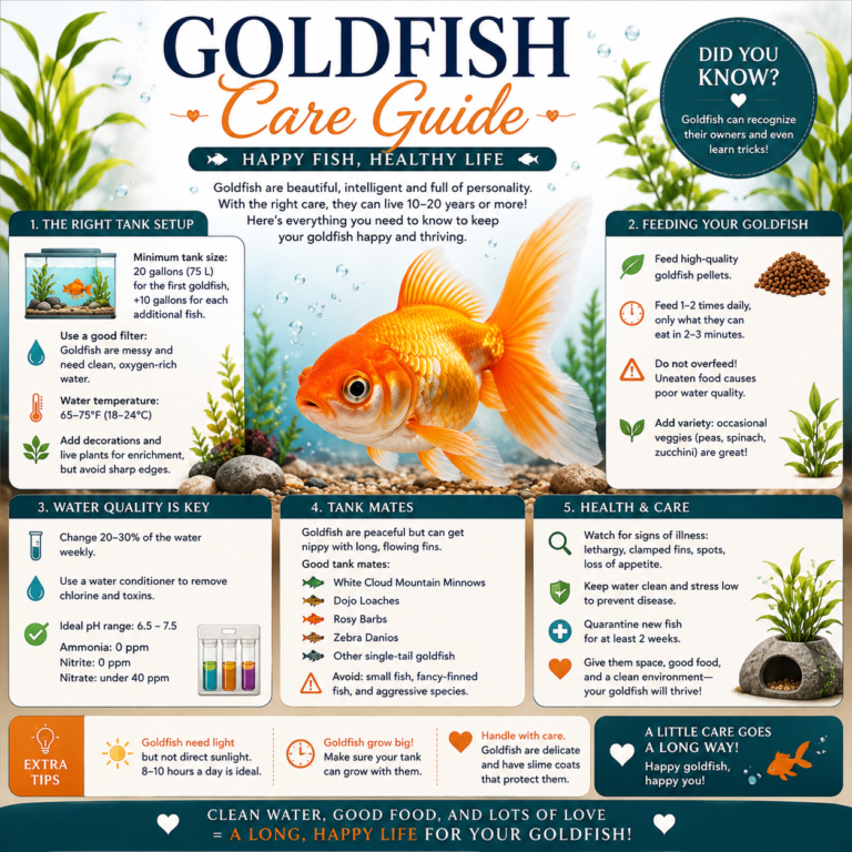 🦋  Goldfish Care Guide: Everything You Need to Know to Keep Goldfish Healthy and Happy