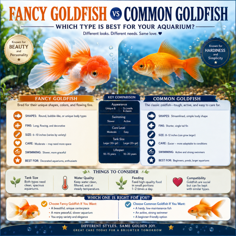 🦋  Fancy Goldfish vs Common Goldfish: Which Type Is Best for Your Aquarium?