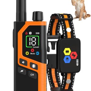 Dog Shock Collar, Dog Training Collar With Remote For 10-120lbs Dogs 4 Training Modes, Beep, Vibration, Shock, No-Shock, IP67 Waterproof ECollar For Small Medium Large Dogs, Electric Dog Collar