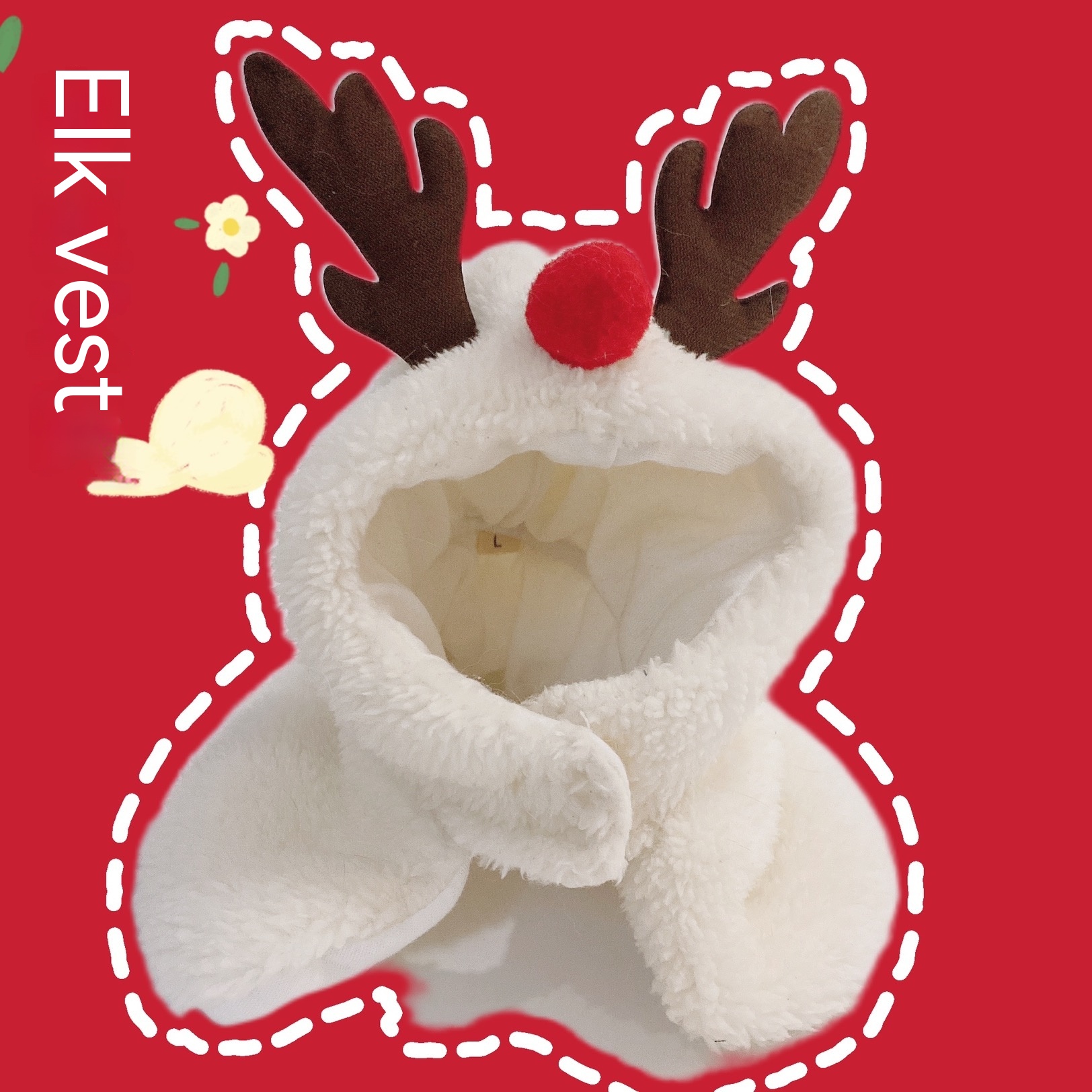 New Year's Antler Christmas Tree Pet Cat Ornaments