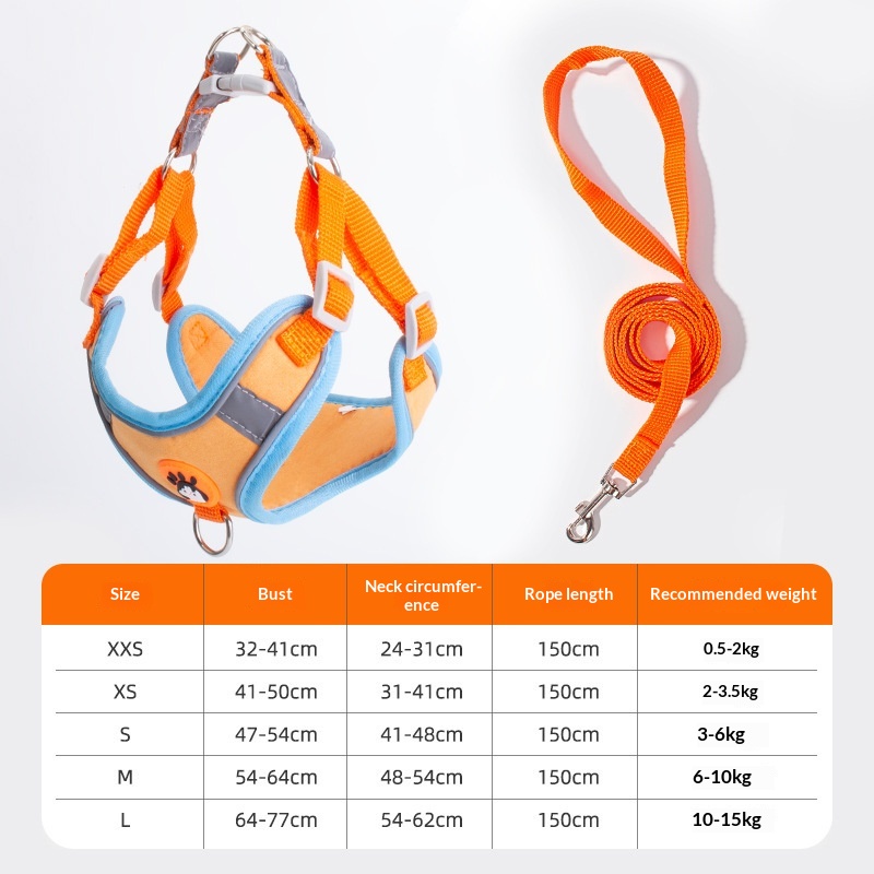 Dedicated Breathable High-leg Bichon Frise Harness And Leash