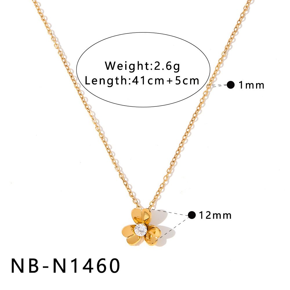Cross-border Best-Selling Stainless Steel Flower Necklace
