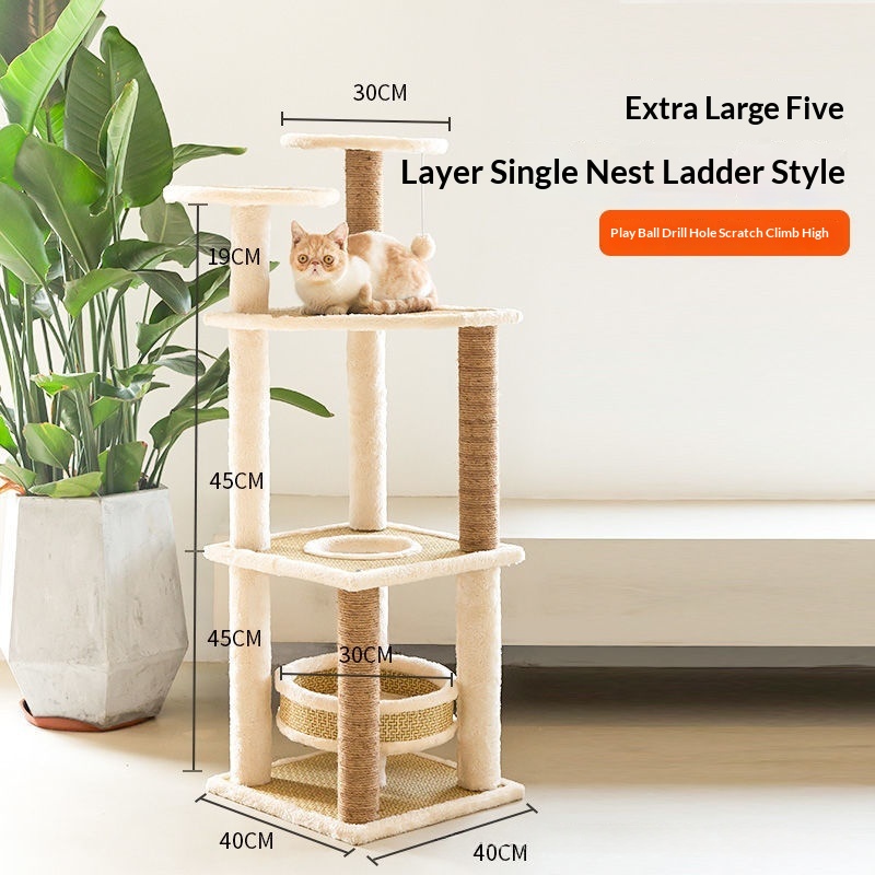Integrated Cat Bed And Cat Tree Climbing Frame