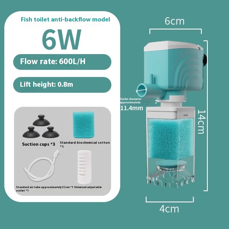 Anti-backflow Filter Aerating Fish Tank Built-in Filter - Image 2