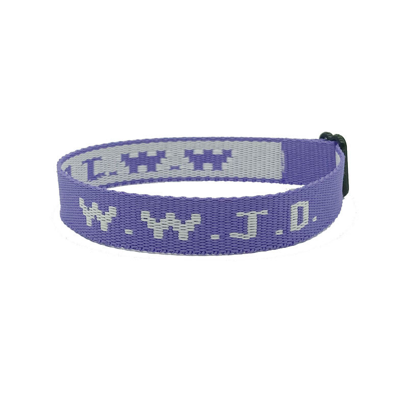 Jacquard Printed Wrist Strap Bracelet Ribbon Unisex WWJD Bracelet Adjustable Bracelet - Image 6