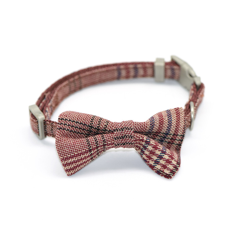 Cotton plaid pet leash collar with snack bag - Image 13