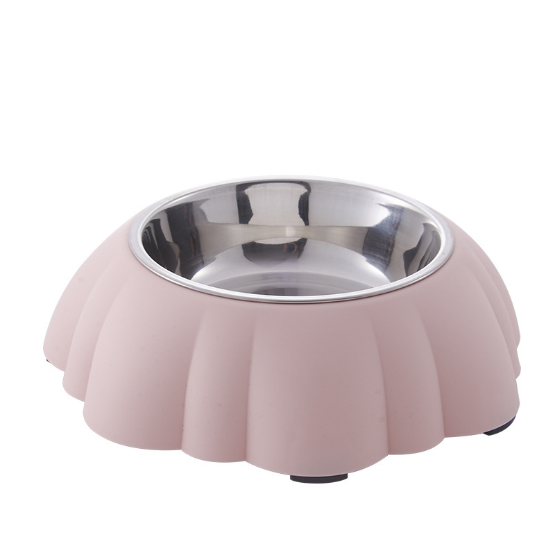Pumpkin pet stainless steel plastic bowl
