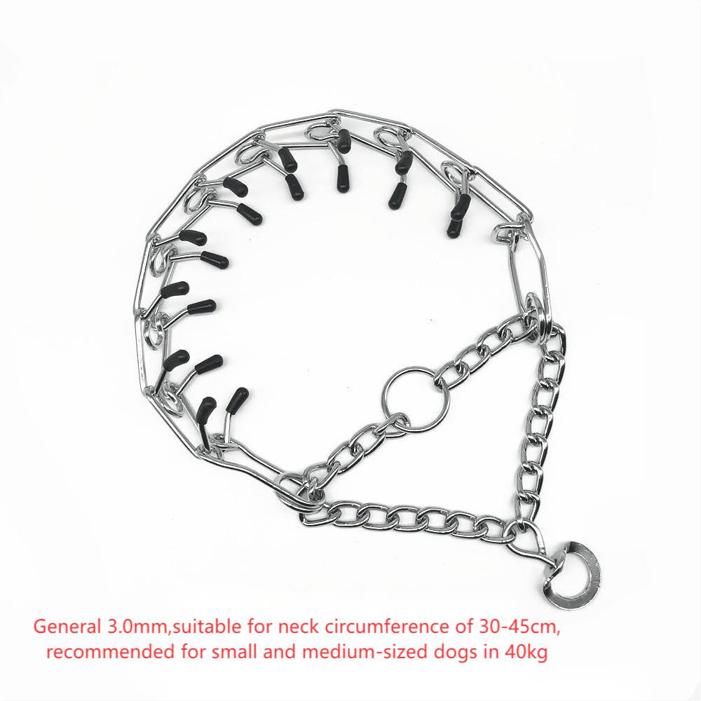 Chrome Plated Pinch Dog Collar Proong Dogs Training Choke Chain Dog Training Necklace Rubber Tips Guardian - Image 2