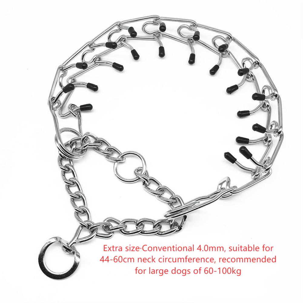 Chrome Plated Pinch Dog Collar Proong Dogs Training Choke Chain Dog Training Necklace Rubber Tips Guardian - Image 4