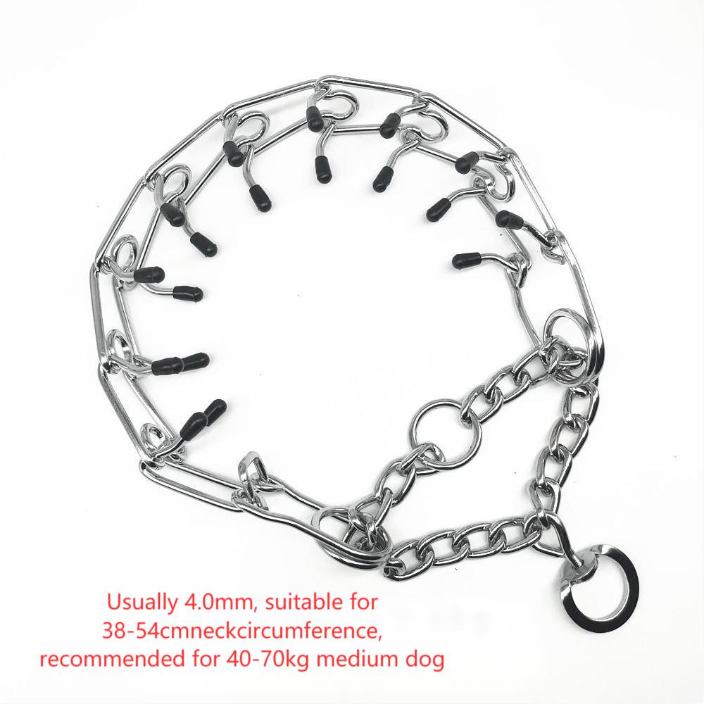 Chrome Plated Pinch Dog Collar Proong Dogs Training Choke Chain Dog Training Necklace Rubber Tips Guardian - Image 3