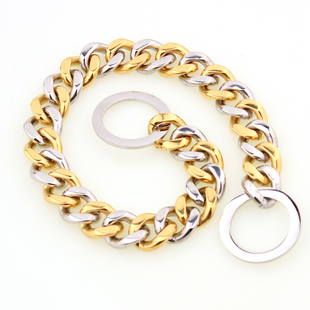 Titanium Steel Stainless Steel Two-tone Polished Gold Collar - Image 5