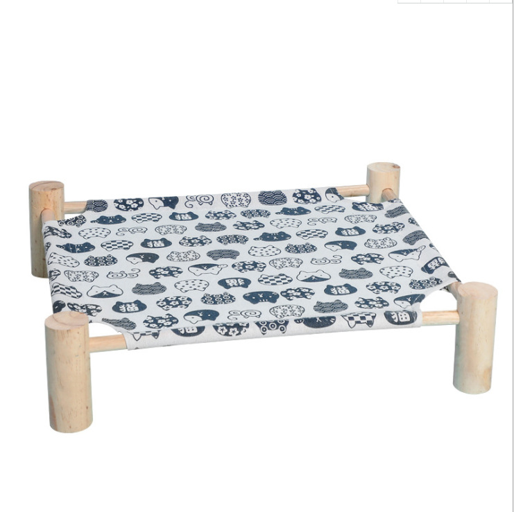 Wooden Frame Canvas Cat Pet Moistureproof Hammock - Image 2