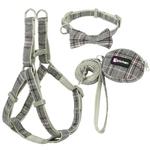 Cotton plaid pet leash collar with snack bag - Image 7