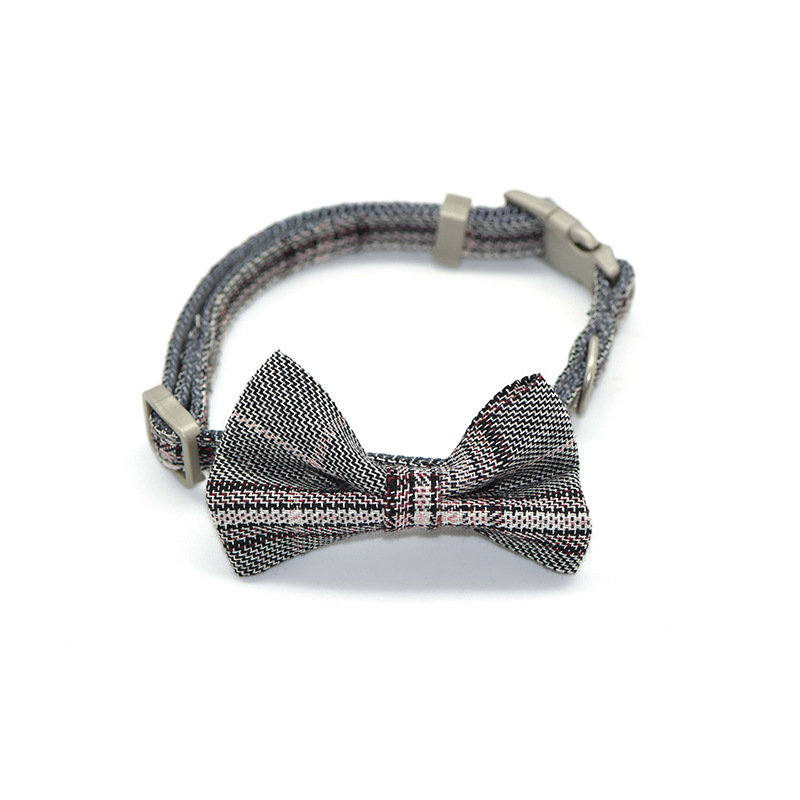 Cotton plaid pet leash collar with snack bag - Image 5