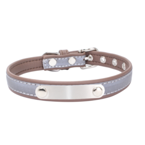 Pet collar stainless steel iron lettering anti-lost dog collar comfortable microfiber dog chain