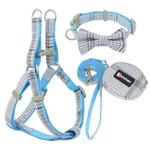 Cotton plaid pet leash collar with snack bag - Image 3