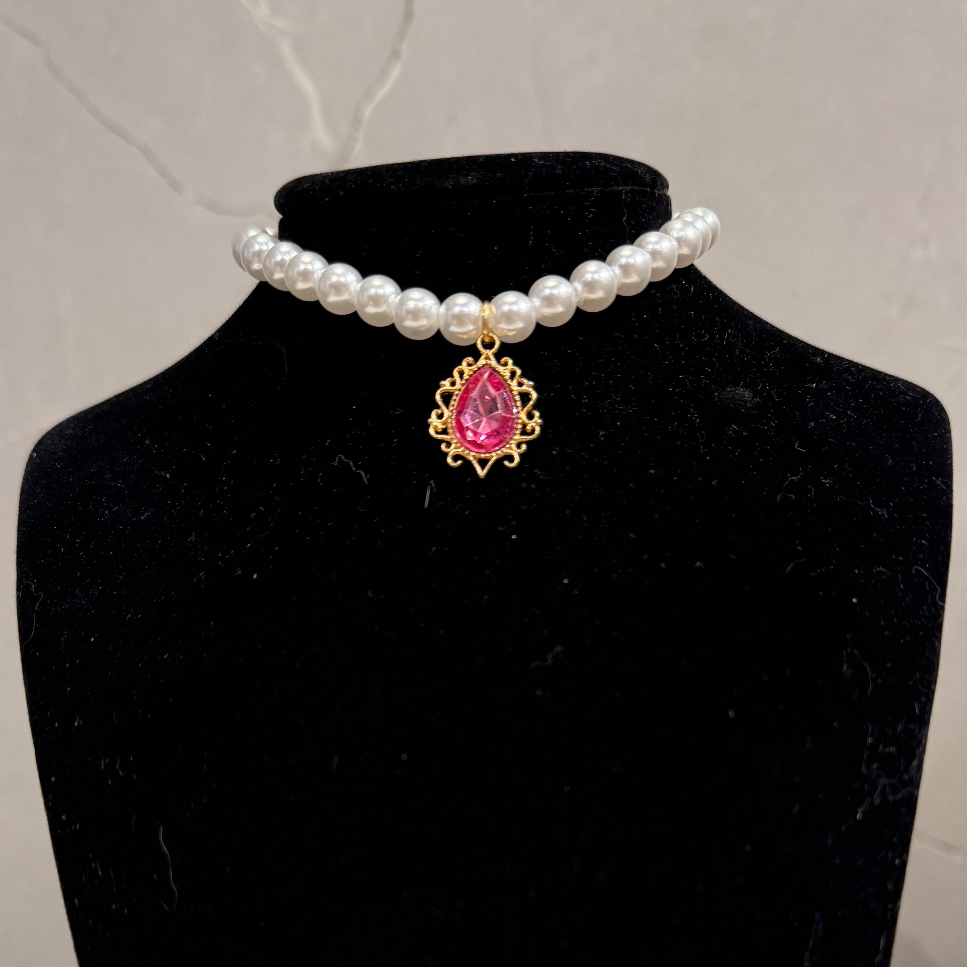 Court-style Crystal Zircon Vintage Pearl Fashion Choker