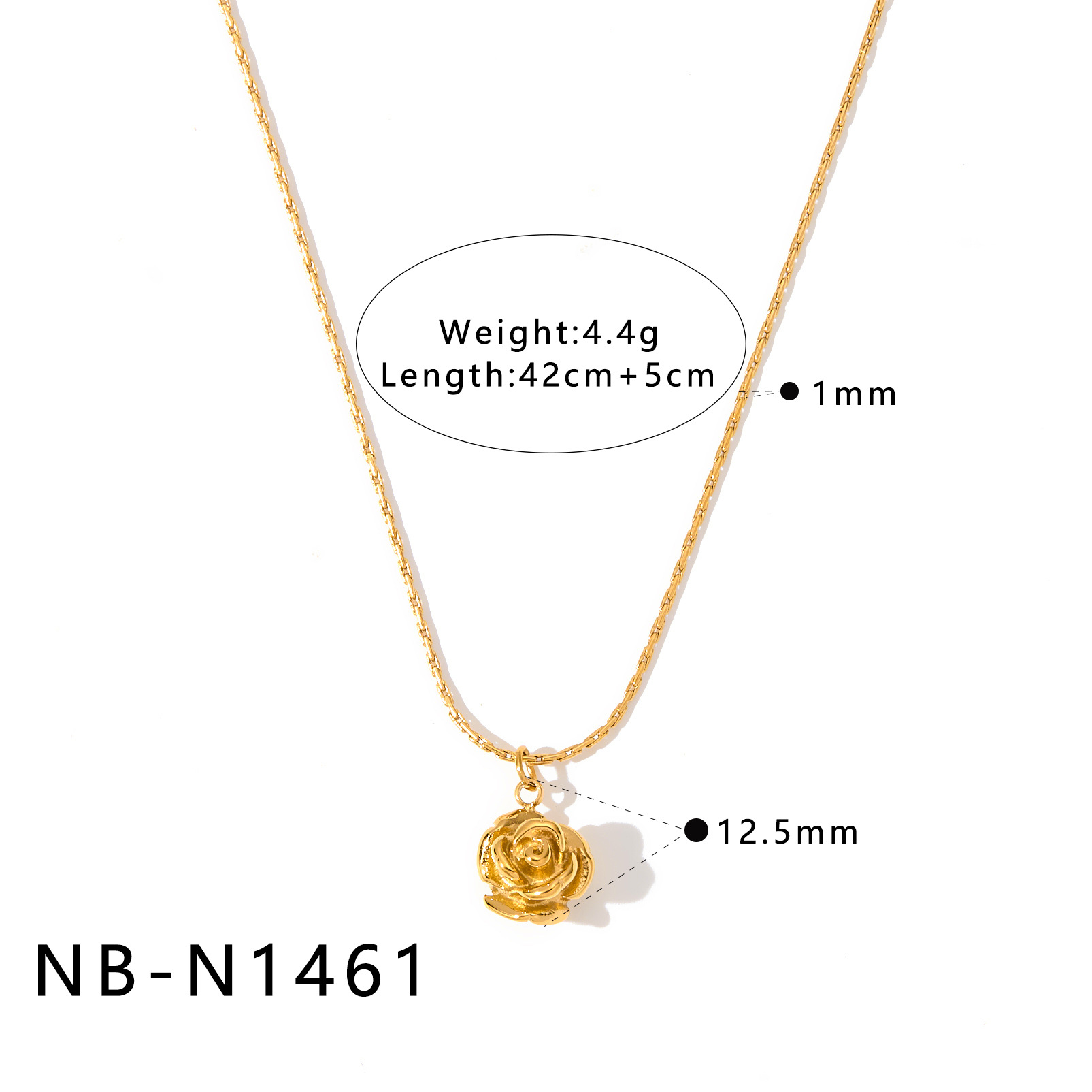 Cross-border Best-Selling Stainless Steel Flower Necklace - Image 2