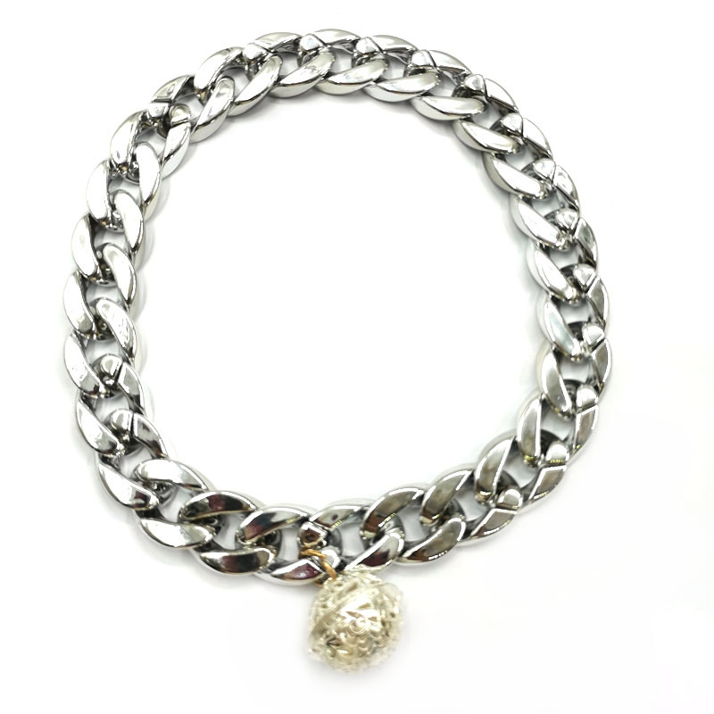 Pet Gold Necklace Cat Bell Large Dog Collar