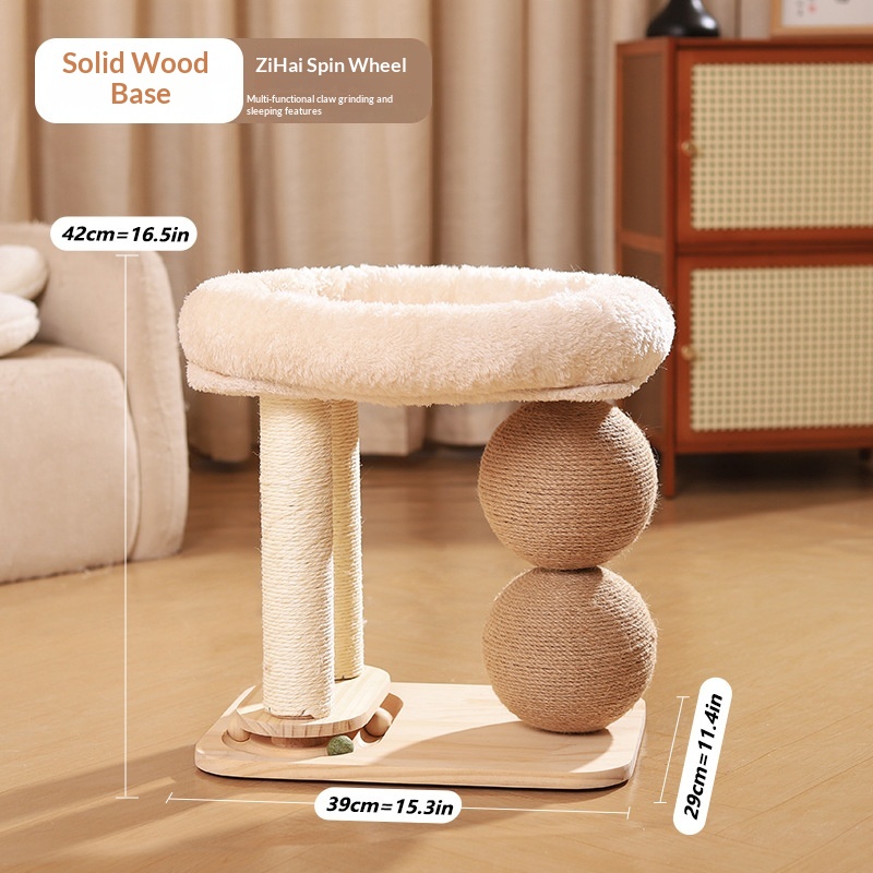 Cat Climbing Rack Cat Nest Integrated Sisal Column Grinding Claw Without Dips Large Cat Scratch Ball Multifunctional Cat Rack Pet Supplies
