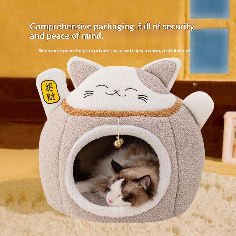 Winter Warm Pet Bed Closed-Style Cat And Dog Kennel