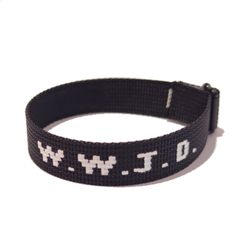 Jacquard Printed Wrist Strap Bracelet Ribbon Unisex WWJD Bracelet Adjustable Bracelet - Image 7