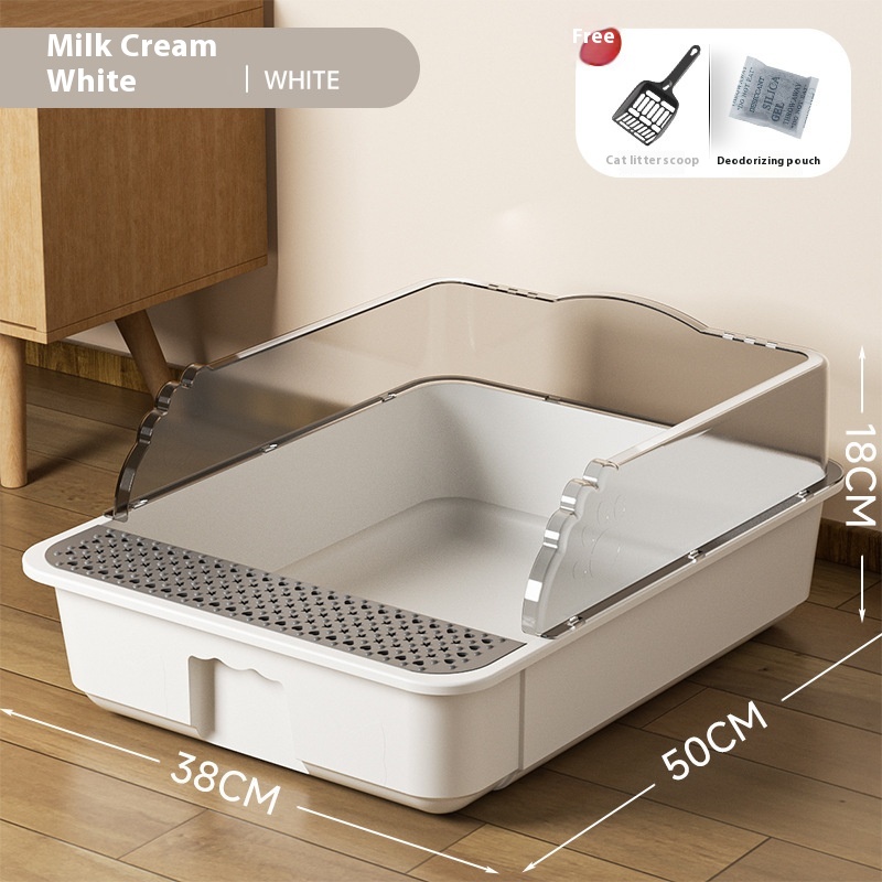 Pet Supplies Splash-proof Toilet Extra Large Cat Litter Basin Sub Semi-closed Litter Box