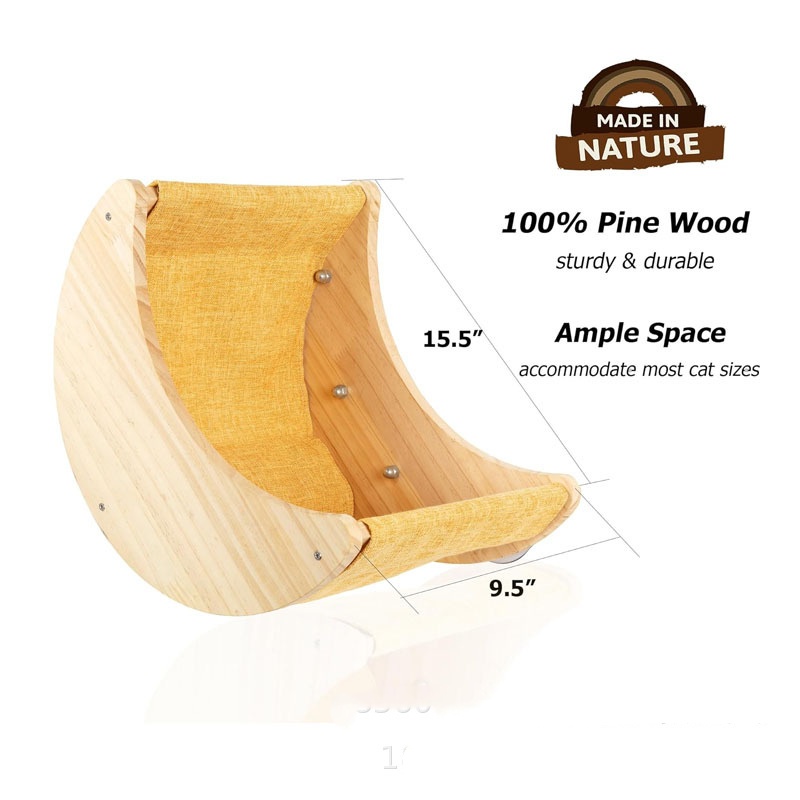 In-stock Wooden Cat Hammock For Windowsills Pet Use - Image 2