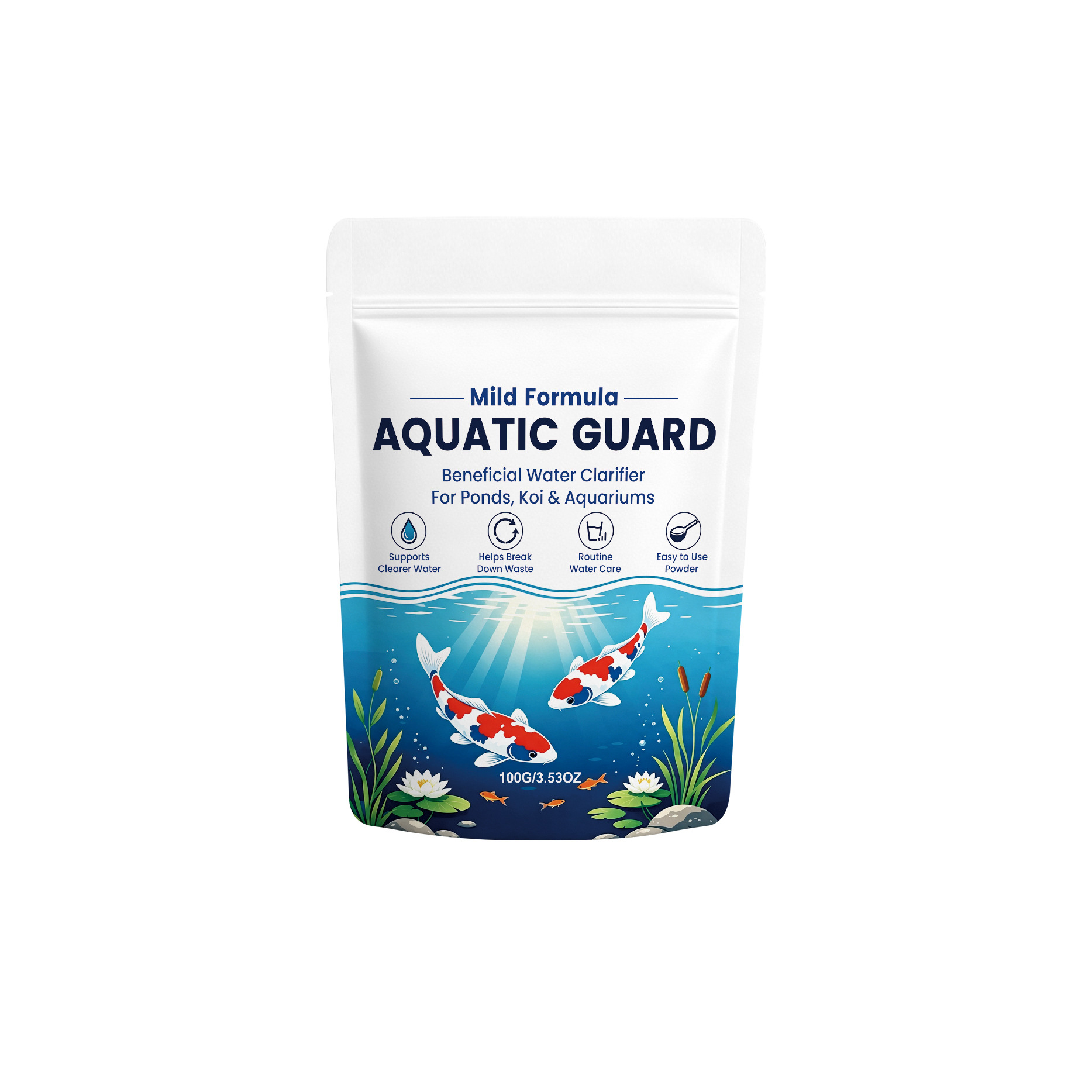 Water Clarifying Powder, Easily Dissolvable, Clear Water Purification, Gentle Formula, Does Not Harm Water Quality, Suitable For Swimming Pools, Fish Ponds, And Landscapes