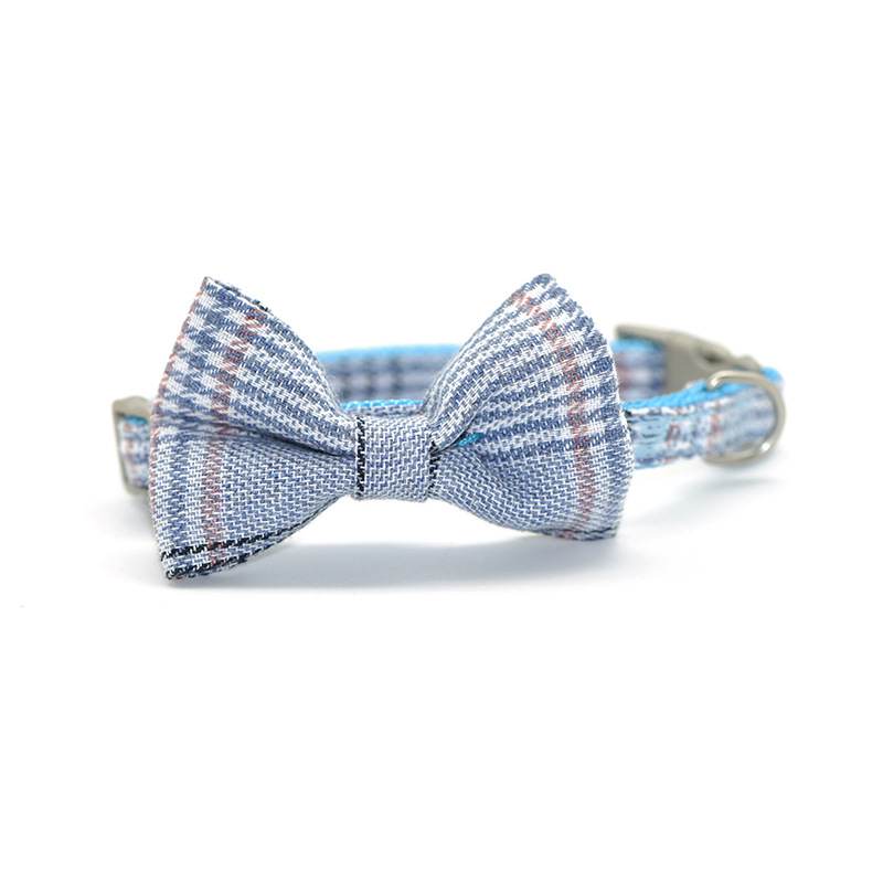 Cotton plaid pet leash collar with snack bag - Image 10