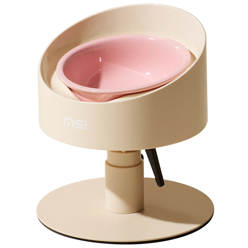 Mochi Sunflower Cat Bowl Ceramic Neck-Support Adjustable For Pets