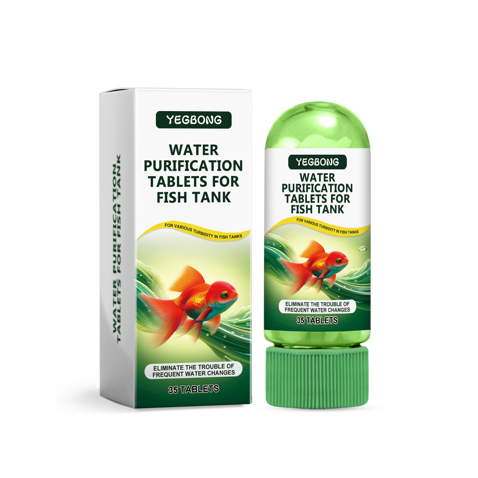 Yegbong Fish Tank Water Purification Tablets, Algae Suppression, Sludge Removal, Water Maintenance, Impurity Treatment, Cleaning, Water Purification Tablets