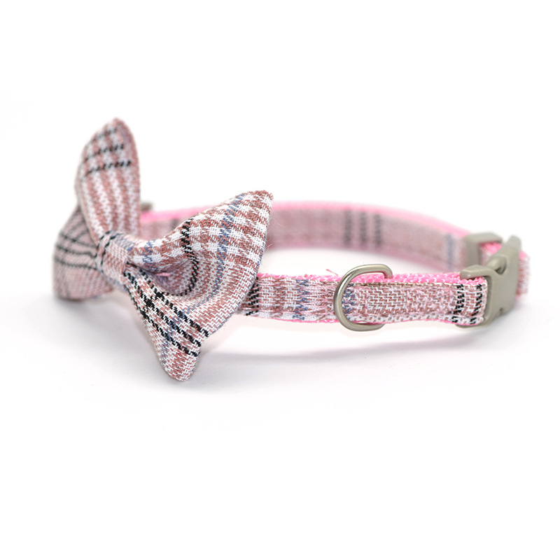 Cotton plaid pet leash collar with snack bag - Image 8