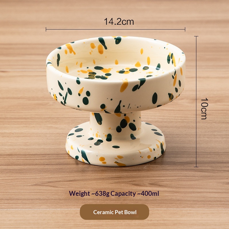 Ink-splashed Bubble Pet Bowl And Stem Glass