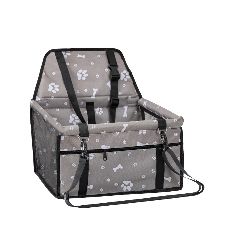 Pet Car Seat, Breathable Foldable Cat Dog Car Booster Seat With Safety Leash & Mesh Window, Waterproof Oxford Cloth Vehicle Travel Basket For Small Medium Dogs & Cats - Image 2