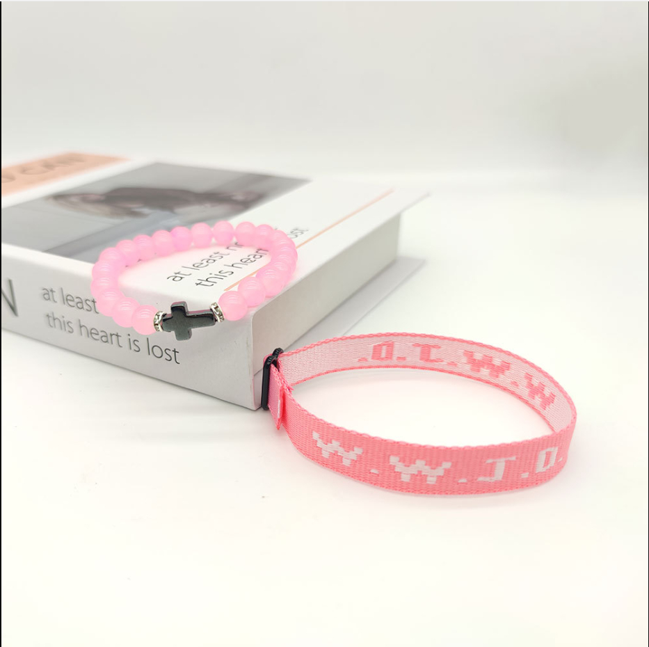 Jacquard Printed Wrist Strap Bracelet Ribbon Unisex WWJD Bracelet Adjustable Bracelet - Image 14