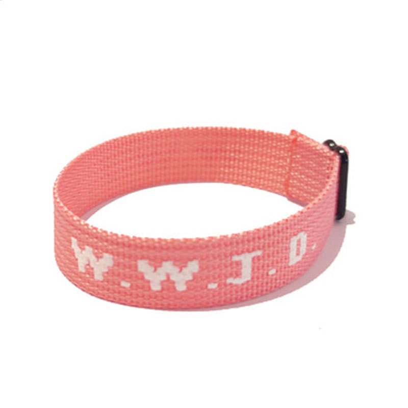 Jacquard Printed Wrist Strap Bracelet Ribbon Unisex WWJD Bracelet Adjustable Bracelet - Image 8