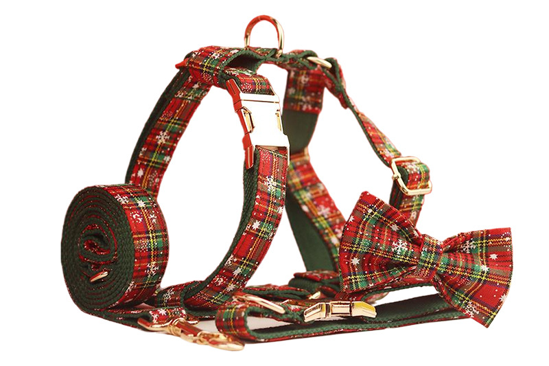 Green Background Snowflake Christmas Pet Collar - Image 5
