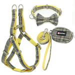 Cotton plaid pet leash collar with snack bag - Image 6