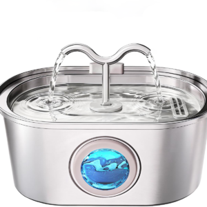 Stainless Steel Cat Water Fountain, 108oz-3.2L Pet Water Fountain For Cats Indoor, With Dual Spouts For Multiple Cats, Ultra-Quiet Automatic Dog Water Dispenser