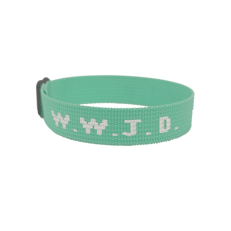 Jacquard Printed Wrist Strap Bracelet Ribbon Unisex WWJD Bracelet Adjustable Bracelet - Image 13